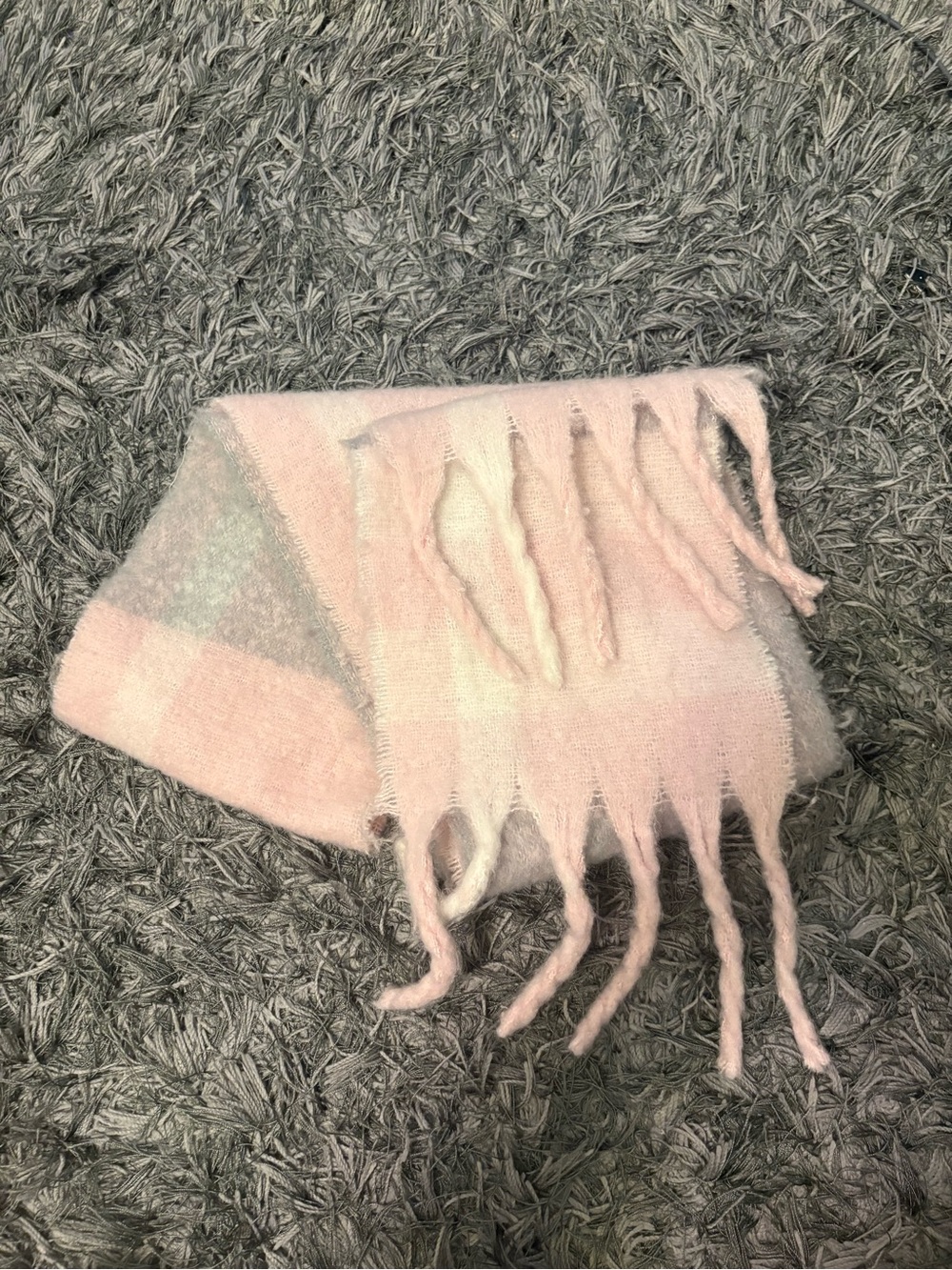 light pink fluffy scarf from urban planet